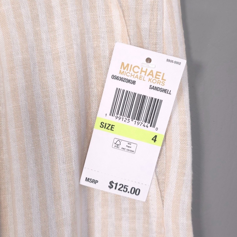 MICHAEL KORS Womens New Pants High Rise Wide Leg 4 Linen Blend Resort QS630ZQKUB - Picture 10 of 11